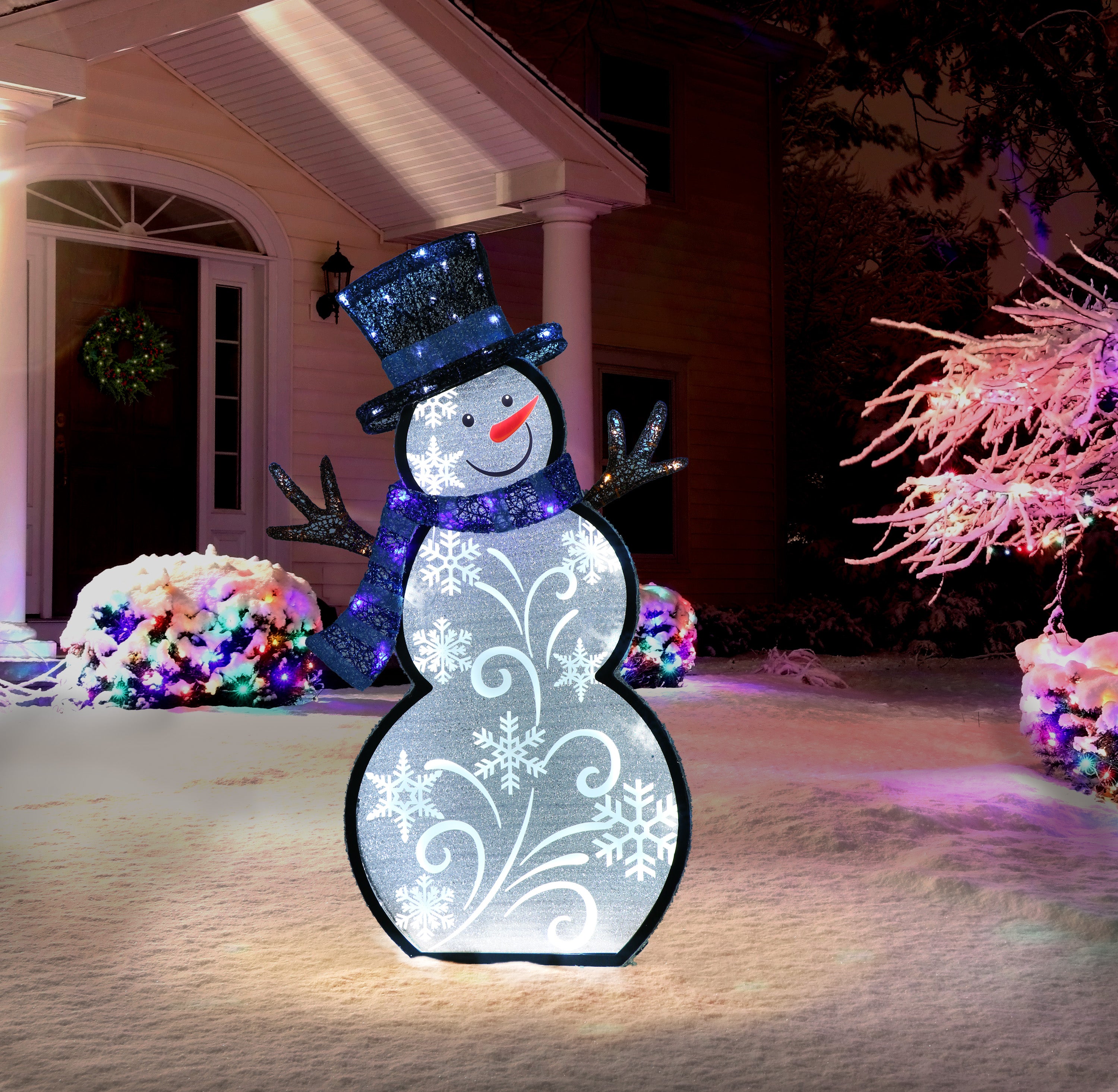 30in Lighted Outdoor Snowman